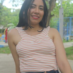 Top Mallorca Rayas Naranjas.